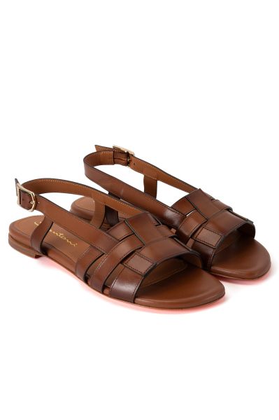 Коричневые женские босоножки Santoni