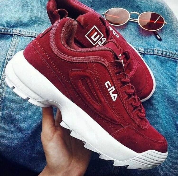 Fila бордовые с белой подошвой