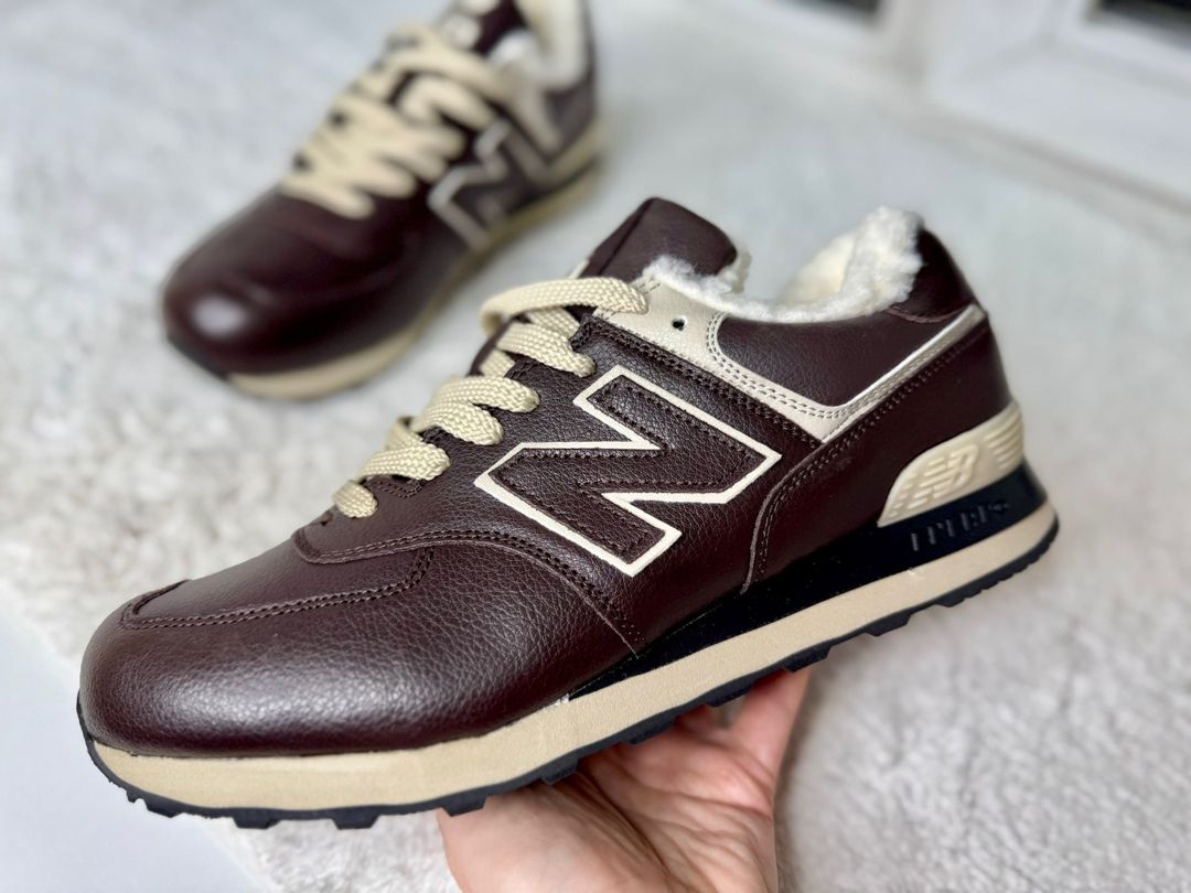 New Balance 574 коричневые с мехом
