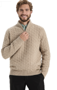 ТЕРМОСВИТЕР ДВОЙНОЙ ВЯЗКИ МУЖСКОЙ NORVEG "MERINO WOOL" 100% МЕРИНОС (БЕЖЕВЫЙ)