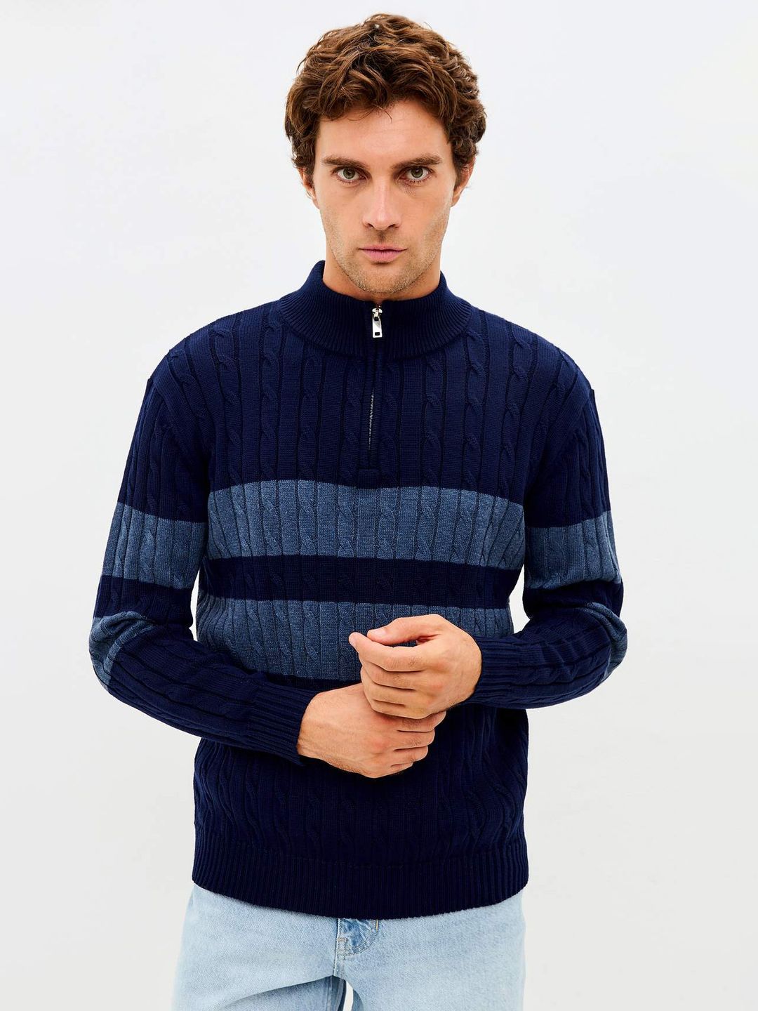 FINE JOYCE F521-151110 d.blue Темно-синий Свитер мужской