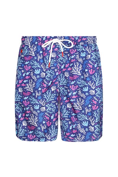 Синие мужские пляжные шорты Kiton