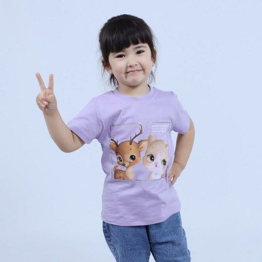 БГ Футболка для девочки 1-4 лет 100% хлопок NEW BONITO KIDS , BK0001D(New) [сиреневый]