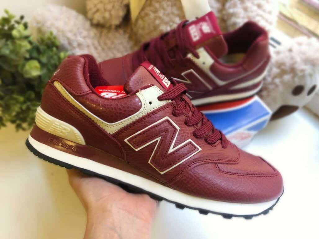 New Balance 574 бордовые