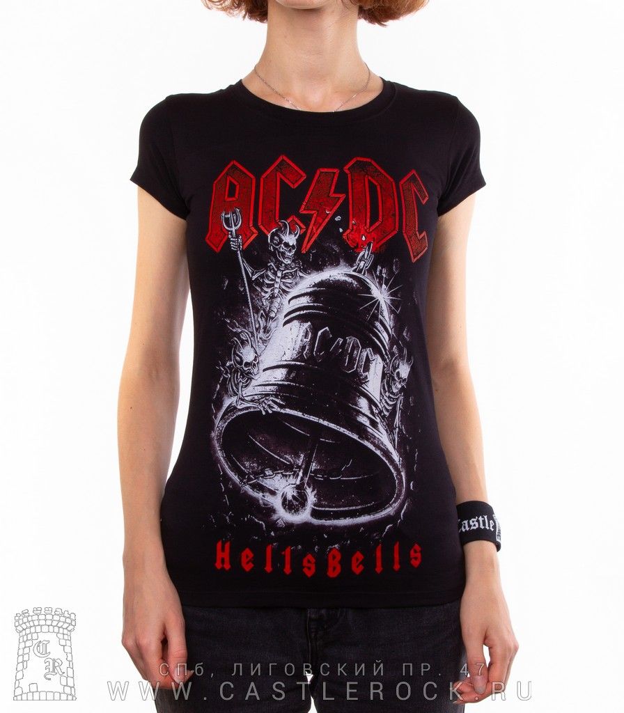 Женская футболка AC/DC "Hells Bells" (принт большой)