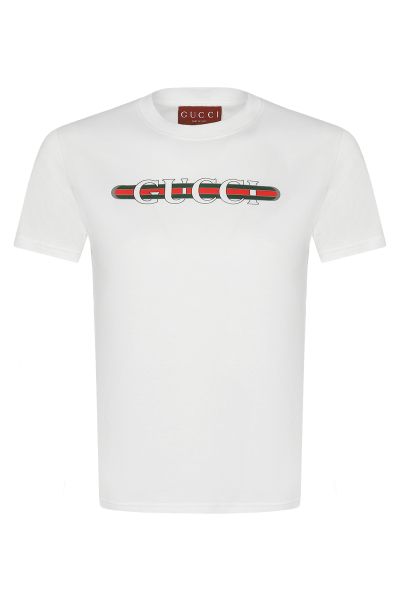 Белая женская футболка Gucci