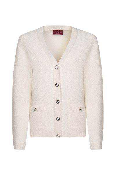 Белый женский кардиган Gucci
