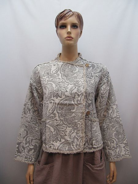 Короткий жакет из цветного жаккардового льна, арт.20-21