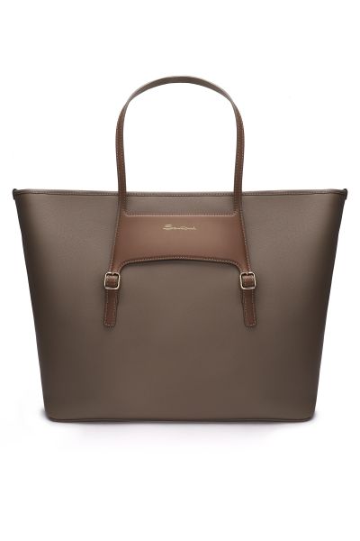 Коричневая женская сумка-тоут Santoni