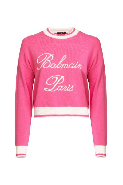 Розовый женский джемпер Balmain