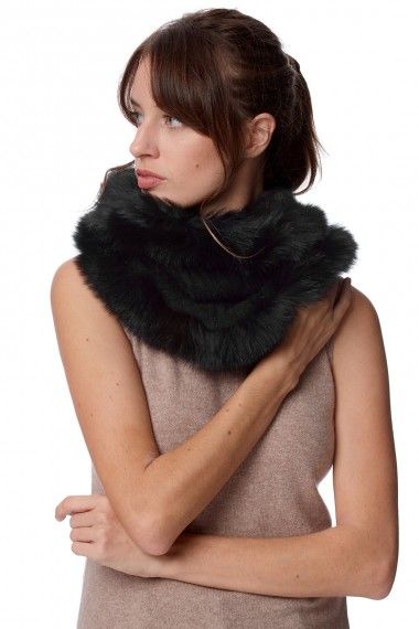 Шарф-снуд женский с мехом лисы/Women's Fox Fur Snood Scarf