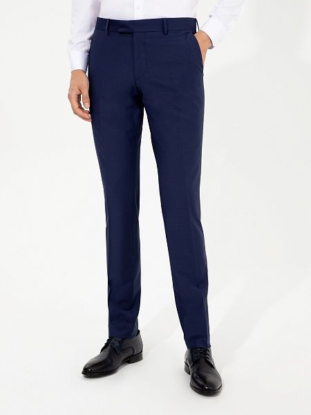 Брюки классические из смесовой шерсти зауженные