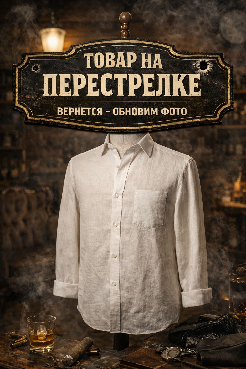 Рубашка в цвете хаки