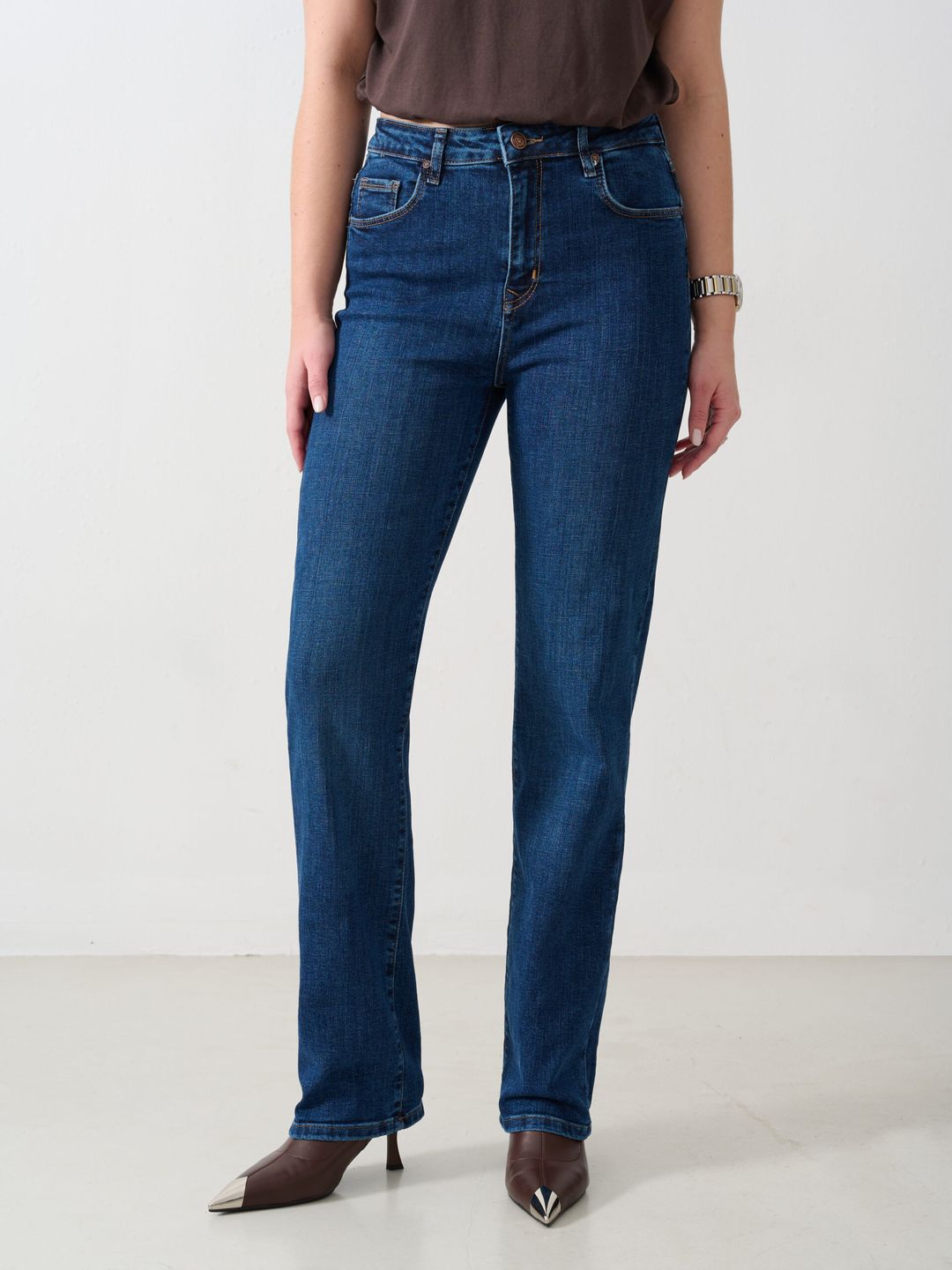 LACARINO  NEW KELLY-8065 Blue Синий Джинсы женские