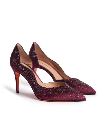 Бордовые женские туфли Santoni